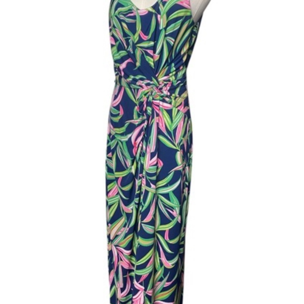 Tommy Bahama Leaf Print Ruched Resort Dress size Small petite